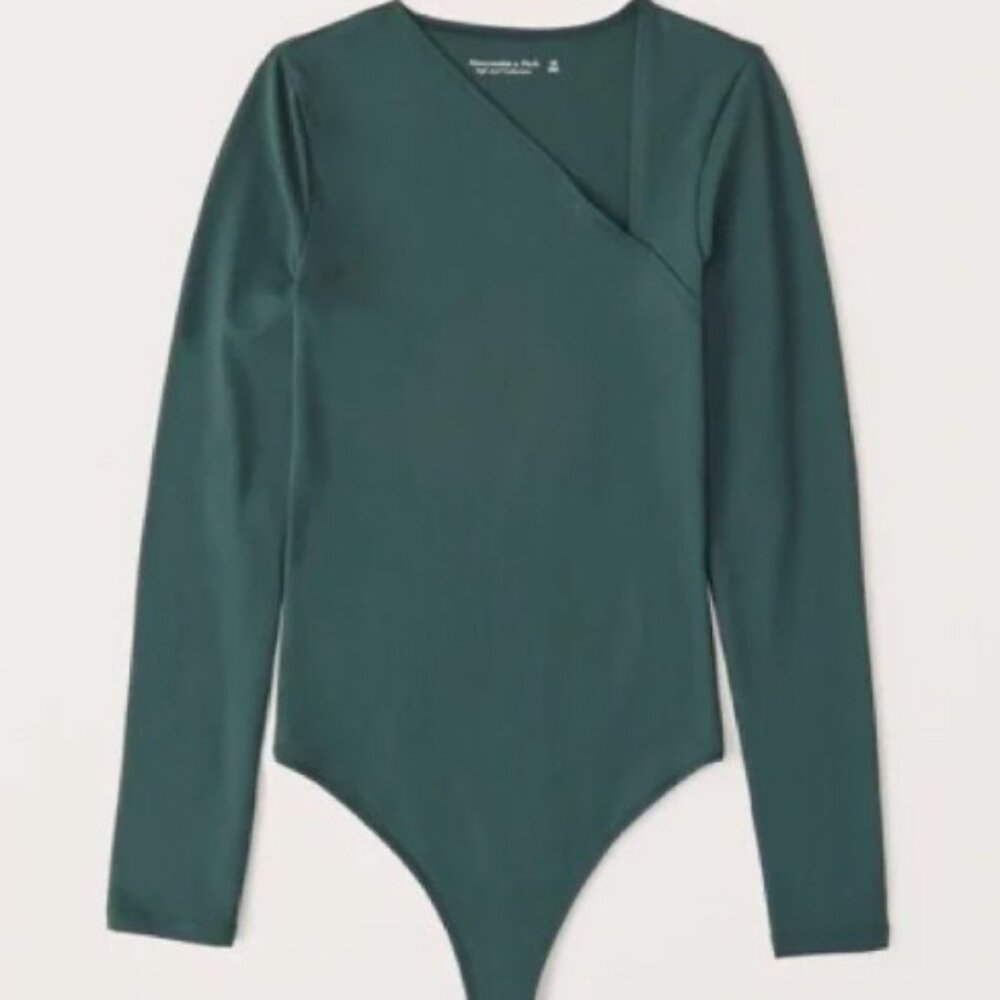 NWT Abercrombie Fitch Soft A&F Collection Bodysuit Top Large Green